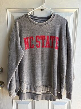 NC State Gray Sweatshirt with Red Lettering